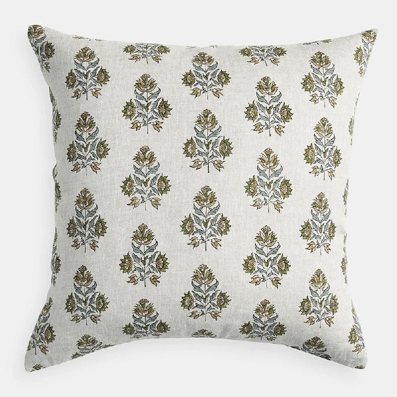 Ankara Celadon Moss Square Pillow