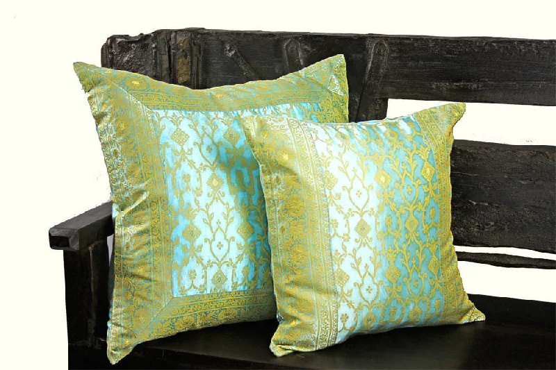 Baby Blue Kela Sari Pillow Cover