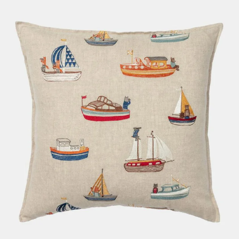 Boats Pattern Square Pillow