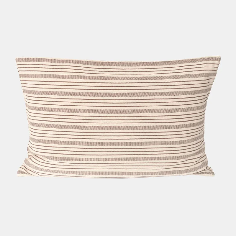 Brown Stripe Lumbar Pillow