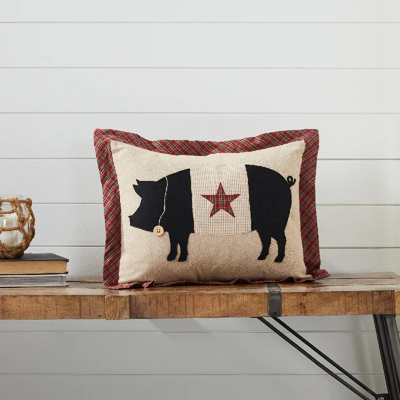 Cider Mill Primitive Pig Pillow 14x18