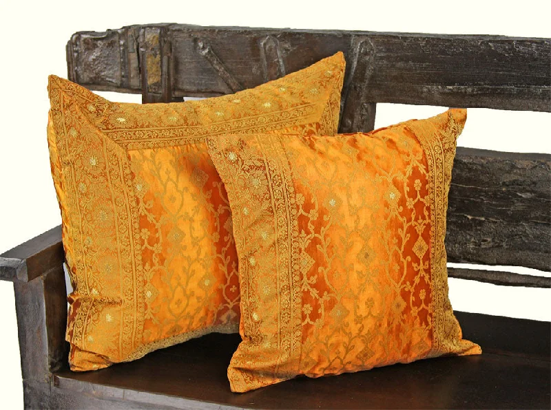 Indian pillows Cover Copper Kela Sari