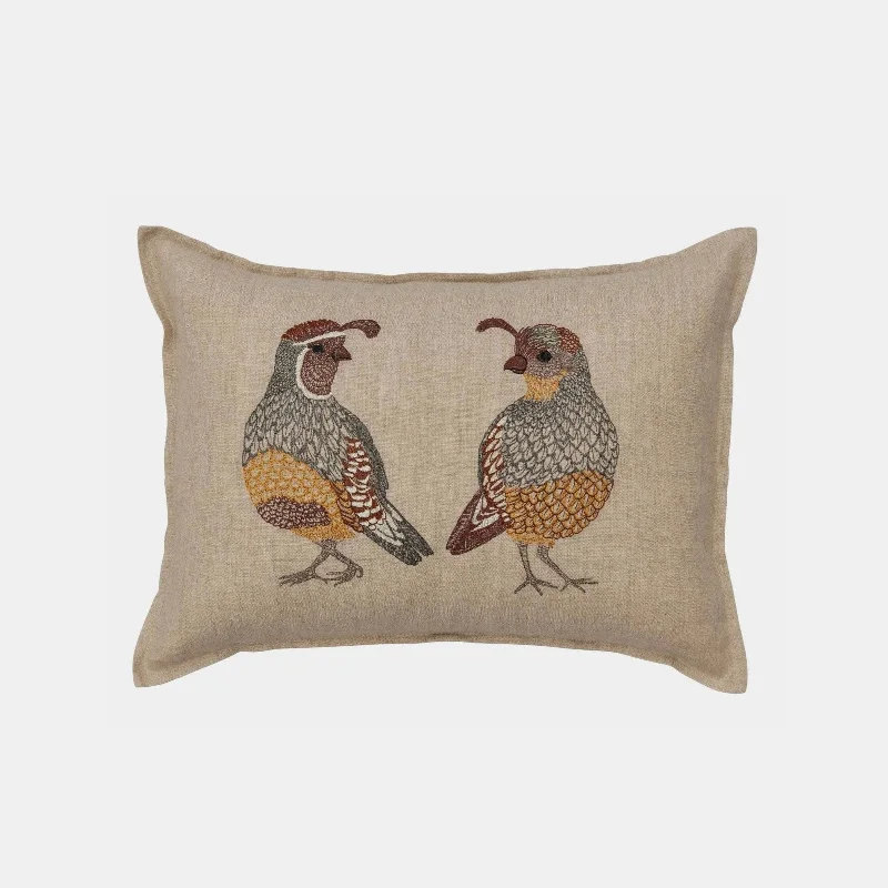 Desert Quail Love Lumbar Pillow