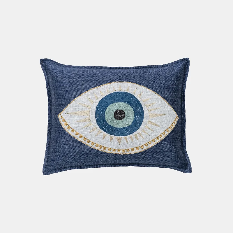 Evil Eye Applique Lumbar Pillow