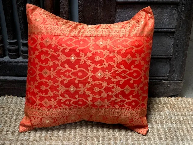 Fire Orange Kela Sari Pillow Cover