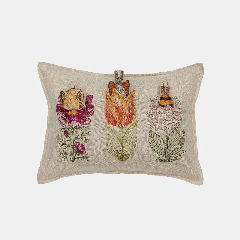 Flower Friends Lumbar Pocket Pillow