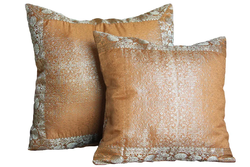 Indian sari pillows Cover Gold Raj Sari