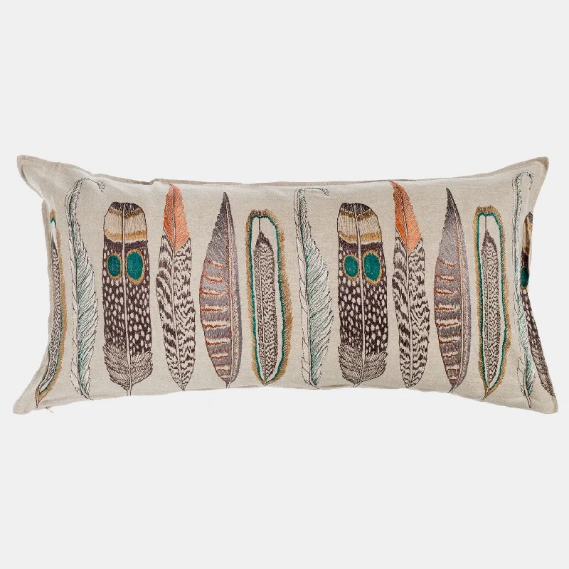 Large Feathers Lumbar Pillow