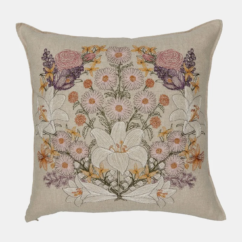 Lilies and Daisies Square Pillow