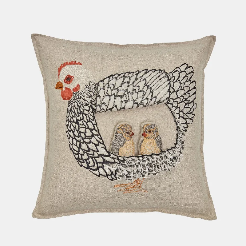 Mother Hen Square Pocket Pillow