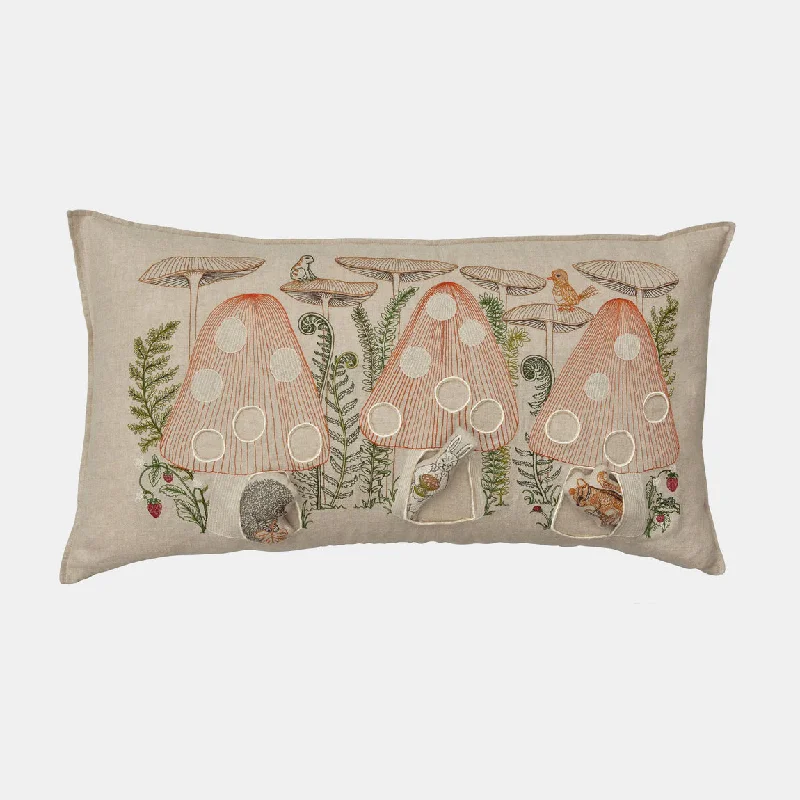 Mushroom Forest Lumbar Pocket Pillow