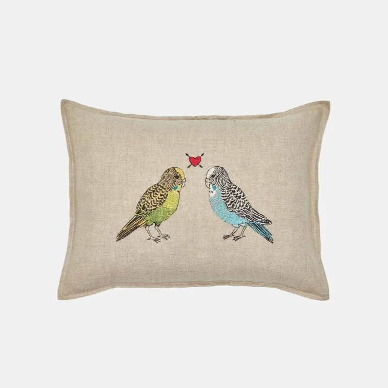 Parakeet Love Lumbar Pillow