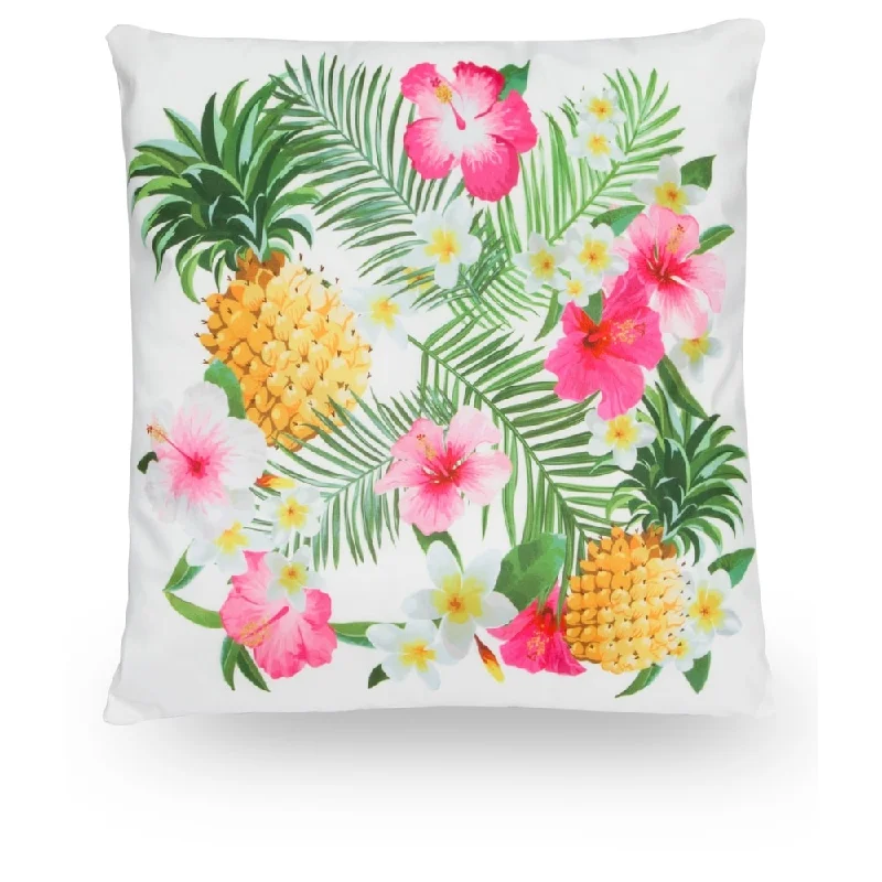 Pineapple Hibiscus 18" Microfiber Throw Pillow Cover