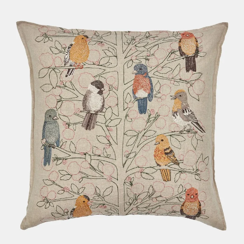 Songbirds Tree Square Pillow