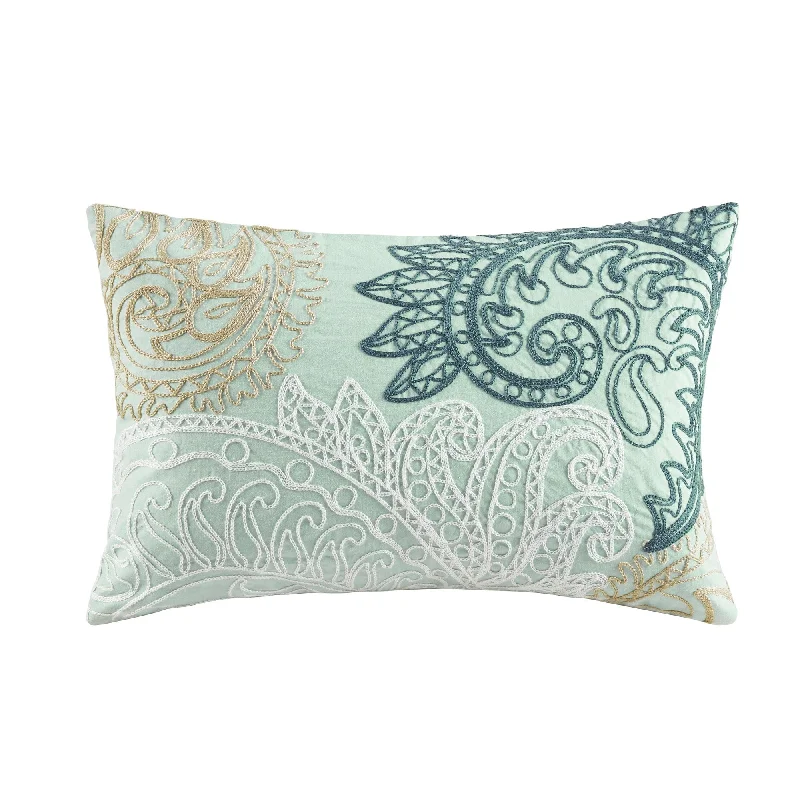 The Curated Nomad Perceval Embroidered Cotton Lumbar Pillow