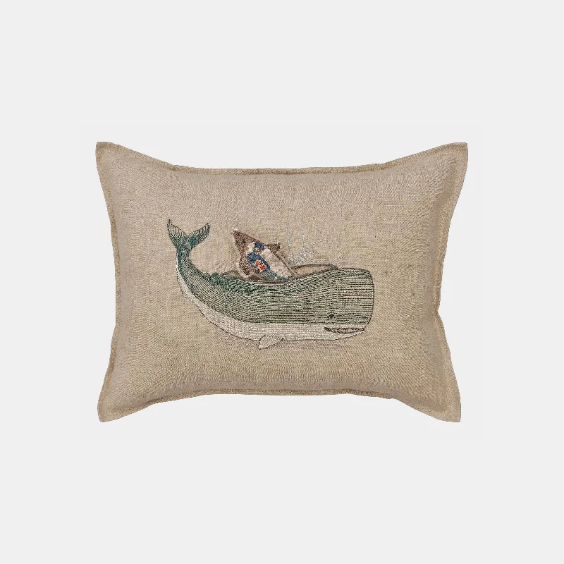 Very Hungry Whale Lumbar Pocket Pillow