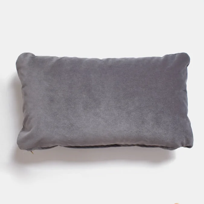 Winthrop Grey Velvet Lumbar Pillow