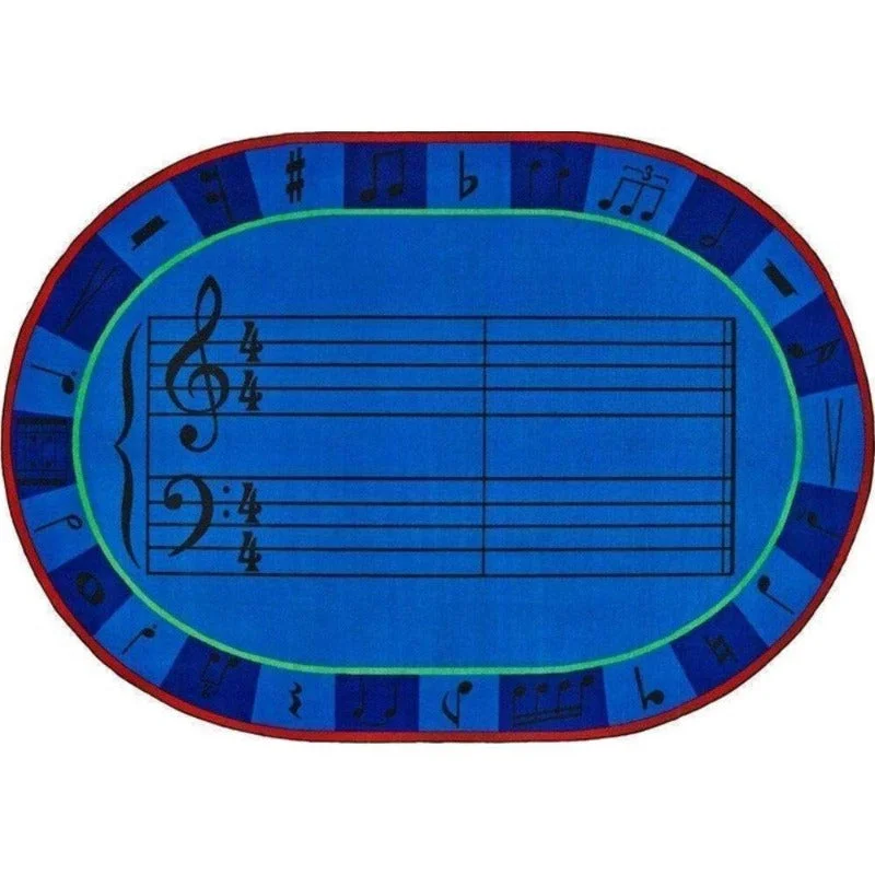 A-Sharp Music Oval Rug