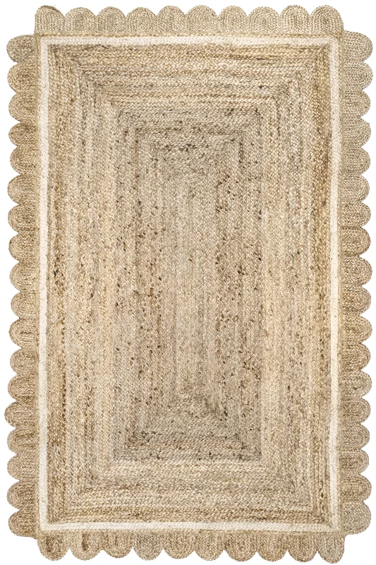 Anna Scalloped Jute Rug | Ivory