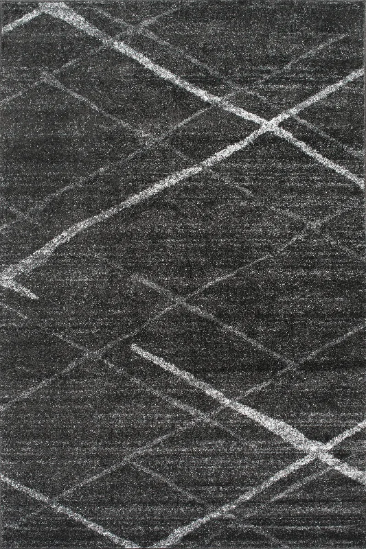 Broken Lattice Rug | Charcoal