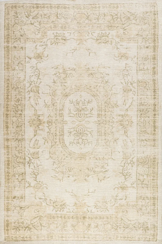 Castellan Medallion Wool and Cotton Rug | Beige