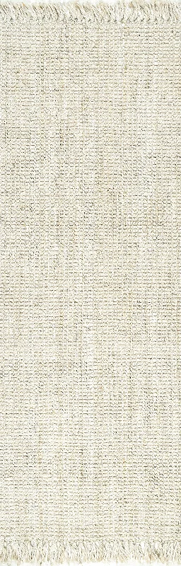 Chunky Jute Tasseled Rug | Off White