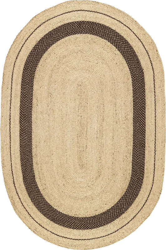 Cottage Oval Jute Rug | Dark Brown