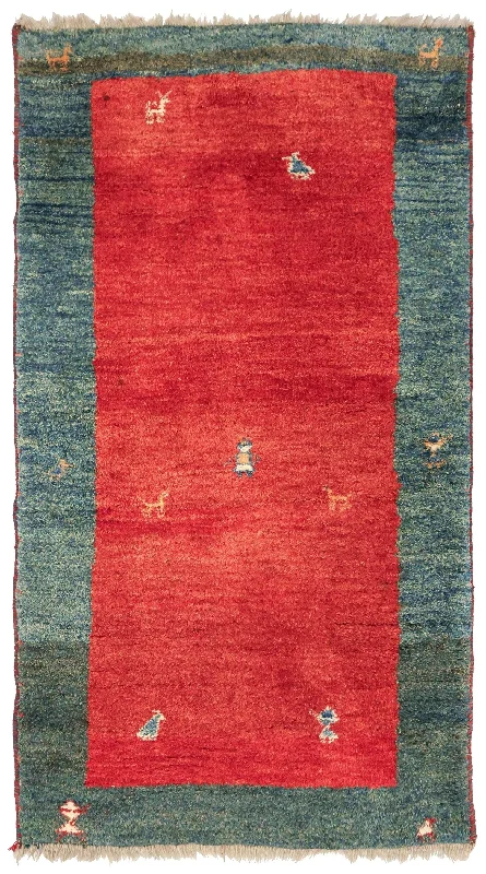 Vintage Gabbeh Handwoven Tribal Rug, J69518