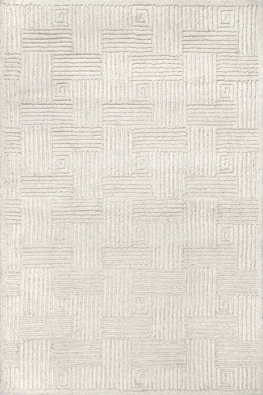 Hadley Textured Stripes Rug | Ivory