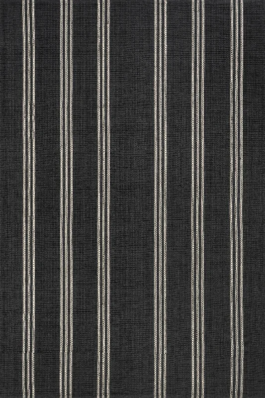 Hawthorn Striped Wool Rug | Charcoal