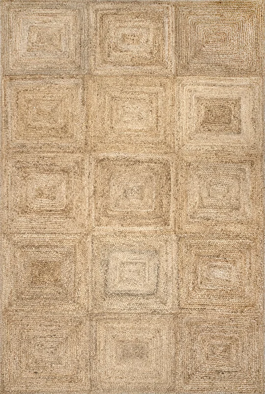 Juniper Jute Tiled Rug | Natural