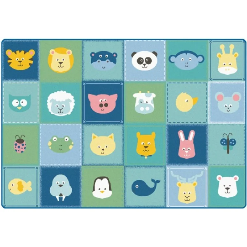 Animal Patchwork Soft Colors Rug