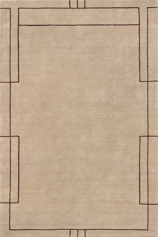 Nile Bordered Wool-Blend Rug | Tan