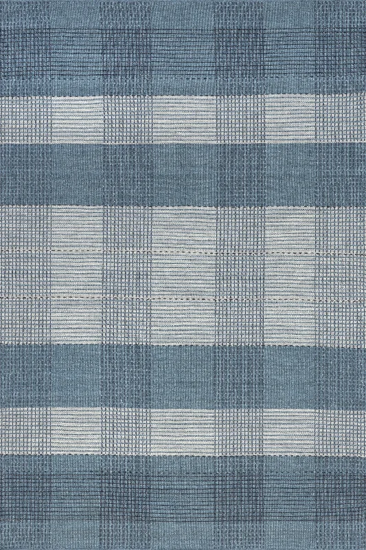 Oregon Plaid Wool Rug | Blue