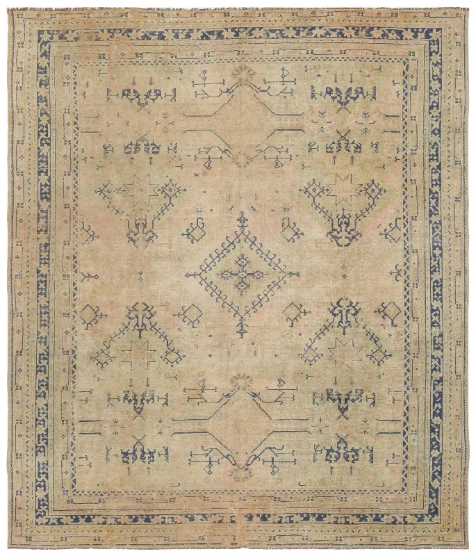 Vintage Oushak Handwoven Tribal Rug, J73166