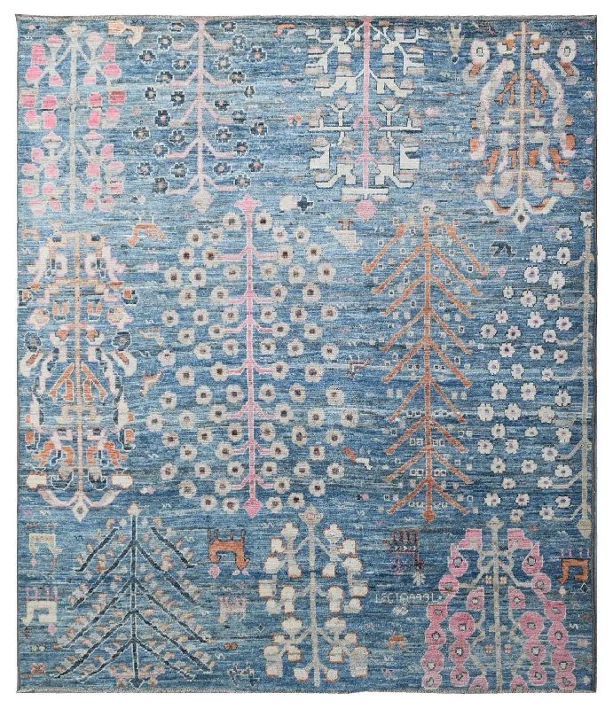 Oushak Tree Handwoven Tribal Rug, J73927