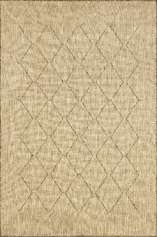 Tisha Trellis Faux Jute Indoor/Outdoor Rug | Natural