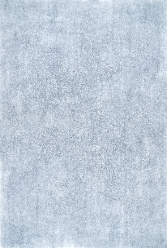 Washable Solid Shag Rug | Light Blue