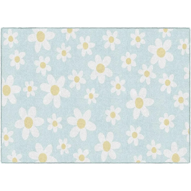 White Daises Area Rug