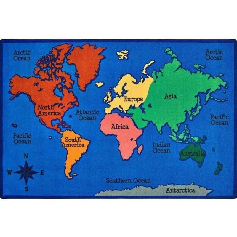 World Map Classroom Rug - Factory Second