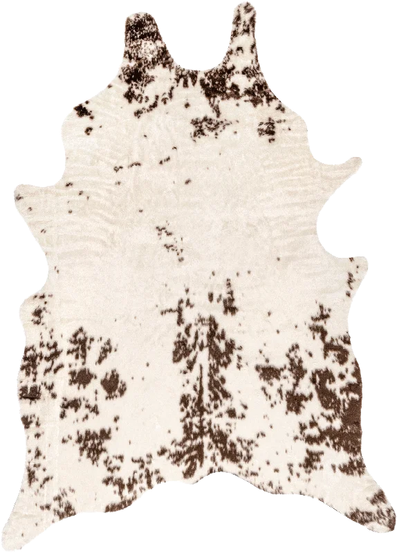 Zahara Faux Cowhide Washable Rug | Brown