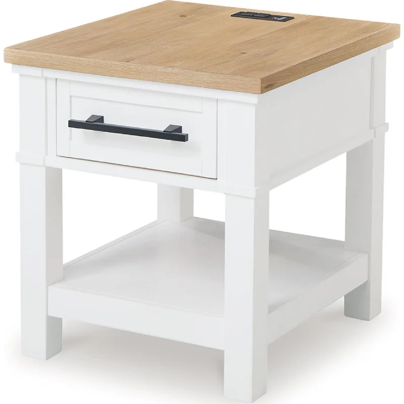 Ashbryn End Table - White/Natural