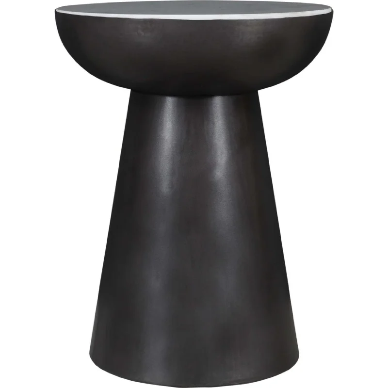 Circularity End Table - White and Gunmetal