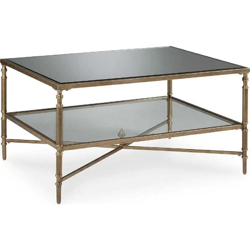 Cloverty Coffee Table - Aged Gold Finish