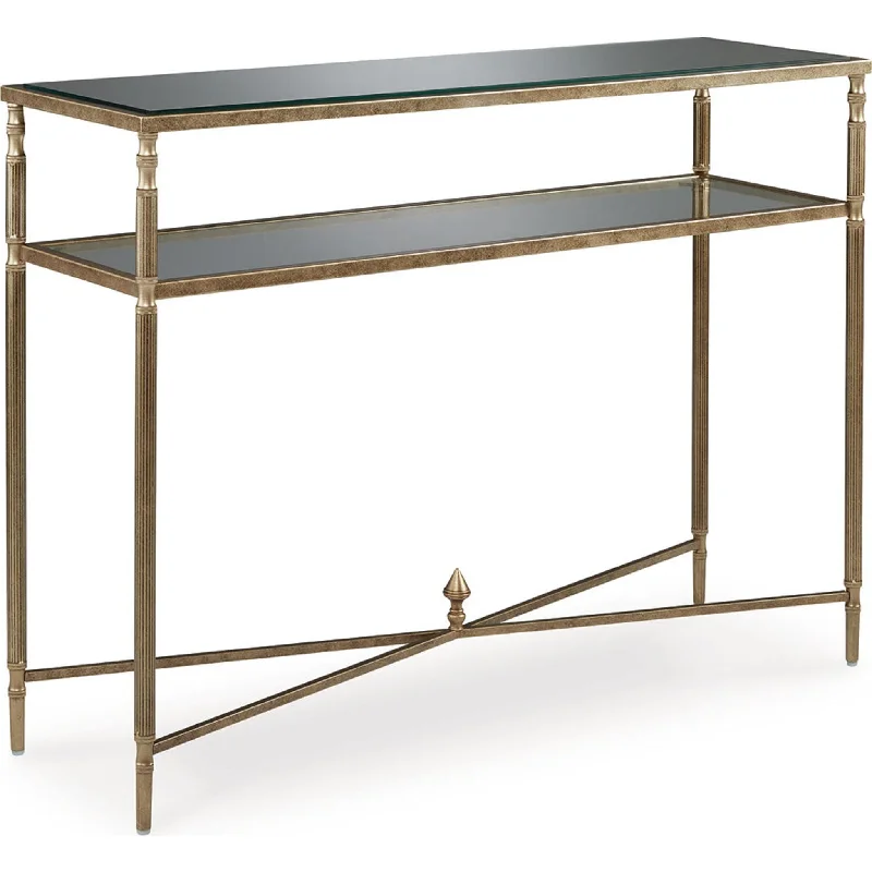 Cloverty Sofa Table - Aged Gold Finish