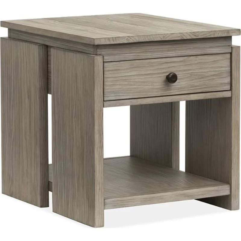 Conrad End Table - Stone Harbour Grey