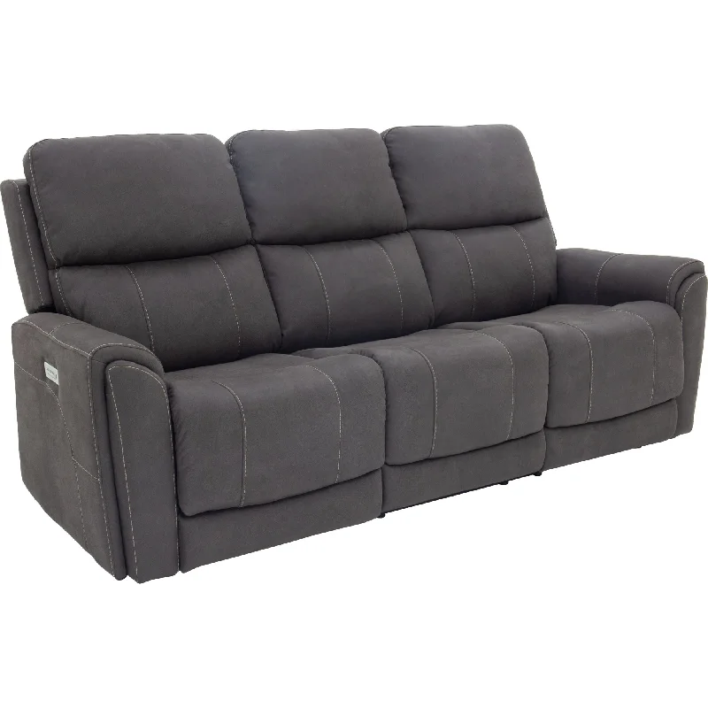 Damon Power Reclining Sofa - Stonewash Gunmetal