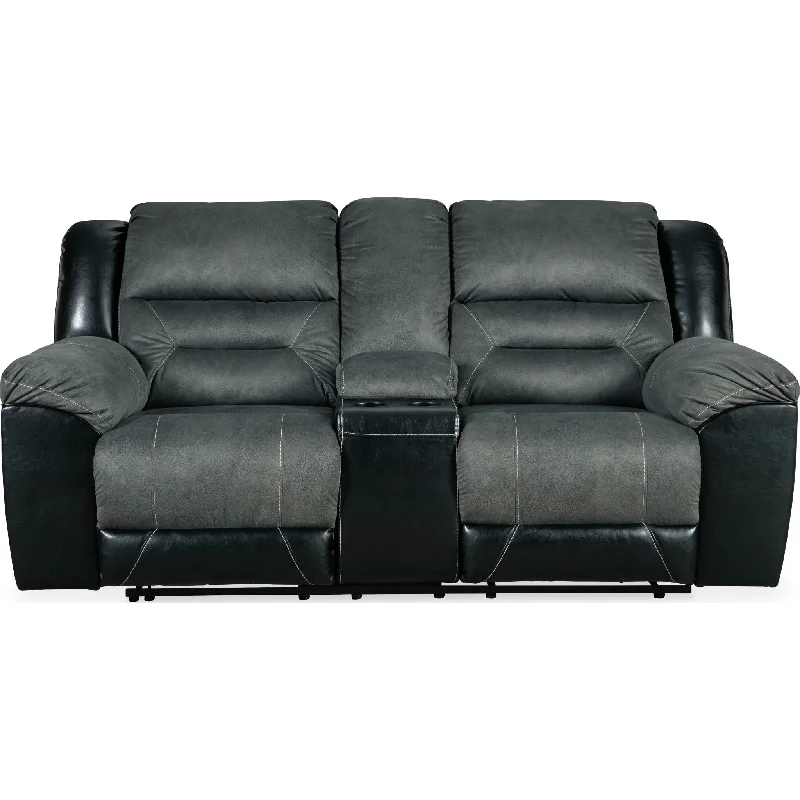 Earhart Reclining Loveseat with Console - Slate