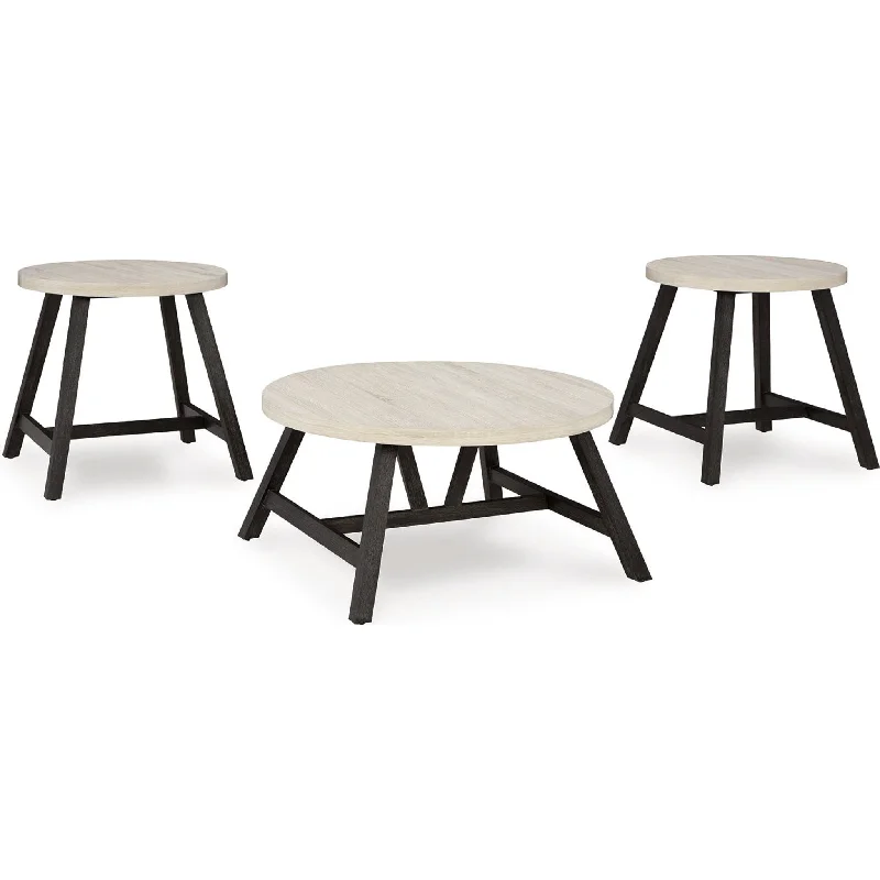 Fladona 3 Pack Tables - Black/White