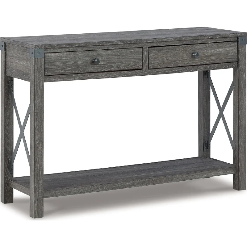 Freedan Sofa Table - Grayish Brown